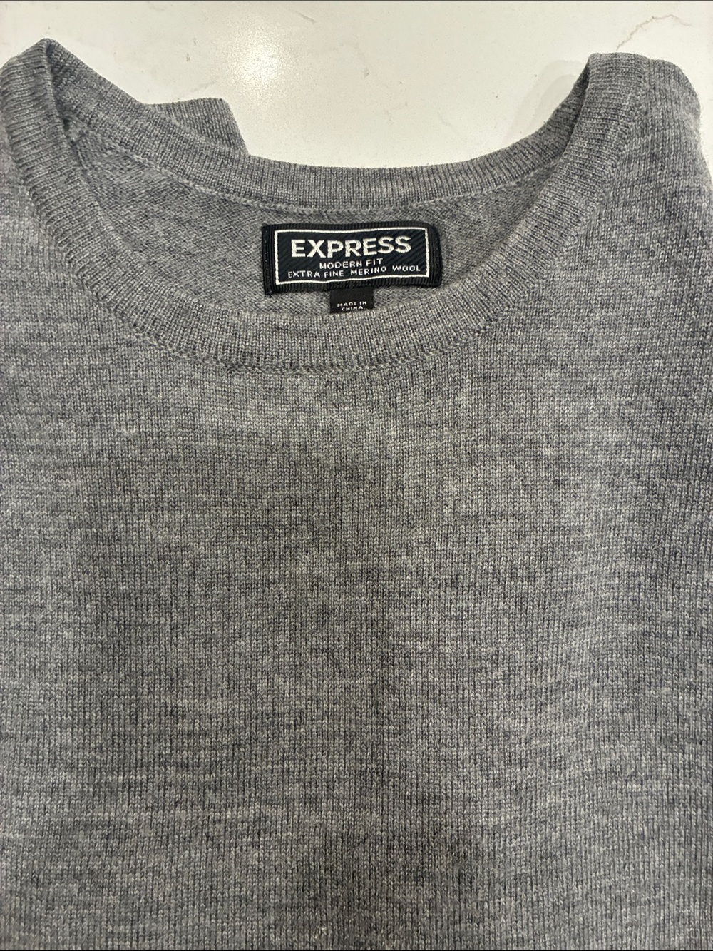 Express Men's Crewneck Sweater in Heather Gray